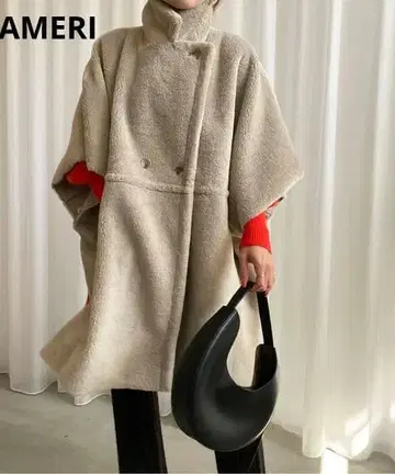 새상품급 AMERI 아메리 리버서블 보아 판초 코트 배송비 포함