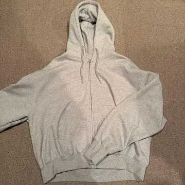 SOERTE 그레이 풀 집업 후드티