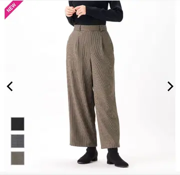 새상품! 여성용 솔로텍스(R) 사용 레이웜 와이드 팬츠 다크 그레이 L