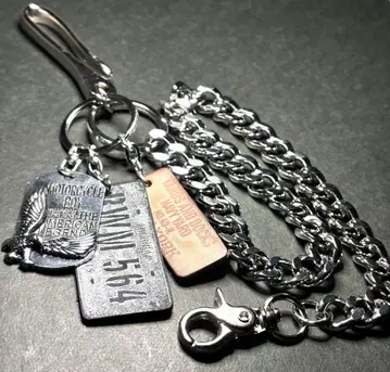 남성용 실버 지갑 체인 목걸이 아메카지 AT 스트랩