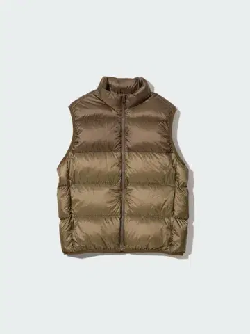 새상품급 유니클로 울트라 라이트 다운 베스트 (와이드 퀼트) 브라운 L