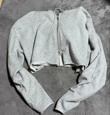 더블 지퍼 숏 기장 후드티