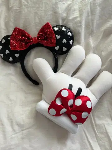 미니 마우스 머리띠 장갑 세트