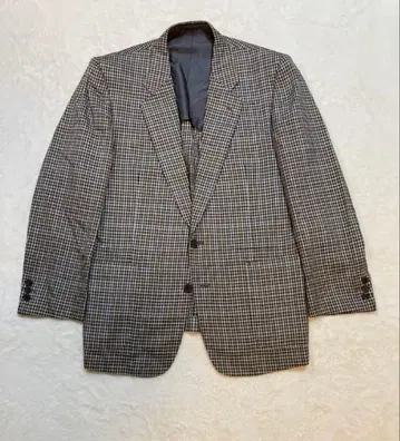 빅 사이즈 AB7 실크 100% 테일러드 자켓 멋스러운 체크 무늬