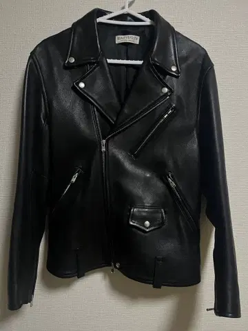 UNITED ARROWS 더블 라이더스 가죽 자켓 블랙