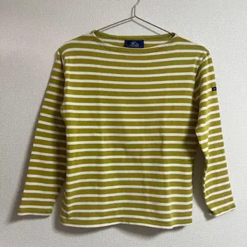 [ 새상품급 ] SAINT JAMES 보더 티셔츠 골드 x 화이트 XS