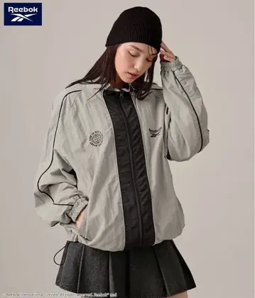 Reebok 오버 사이즈 나일론 트랙 블루종 라이트 그레이