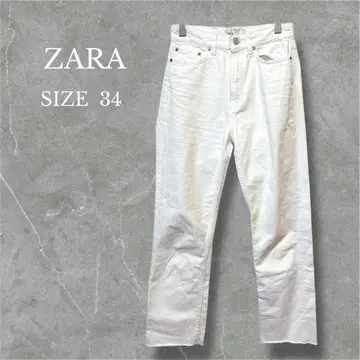 새상품급 자라 스트레이트 데님 와이드 팬츠 화이트 청순 스타일  S