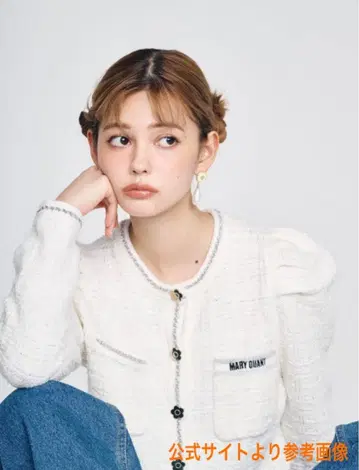 새상품 LILY BROWN x MARY QUANT 트위드 니트 가디건