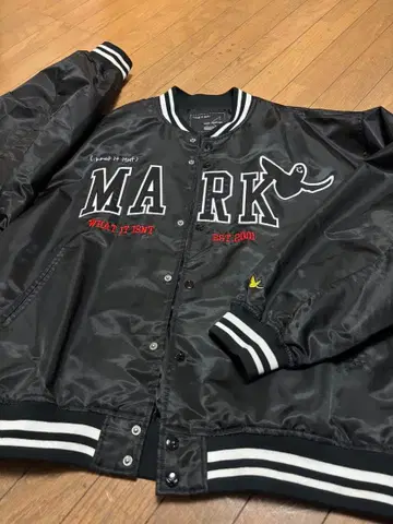 MARK GONZALES 바시티 자켓 블랙