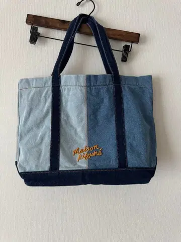 메종 키츠네 데님 토트백