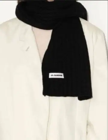 질 샌더 울 머플러 블랙