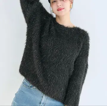 coca 포근한 라메 샤기 니트탑