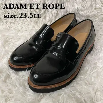 새상품급 ADAM ET ROPE 코인 로퍼 에나멜 블랙 통굽 슬립온
