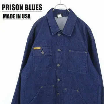 PRISON BLUES 야드 코트 610 데님 커버올 L USA제