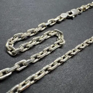 [ 와이드 50cm 12g ] 통통한 각체인 목걸이 silver925