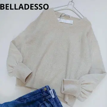 택 포함 새상품 BELLADESSO 폭스 울 니트 40 일본제