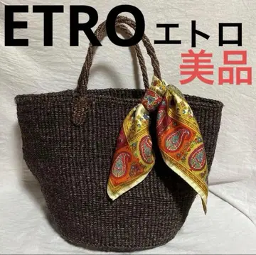 새상품급 ETRO 에트로 페이즐리 무늬 실크 스카프 미니 사이즈 스카프