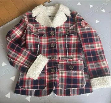 새상품급 GAS 체크 보아 자켓 xs 아우터 복슬복슬