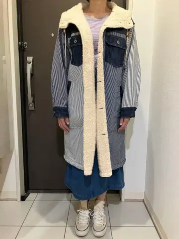 CUBE SUGAR 새상품급 보아 안감 롱 코트