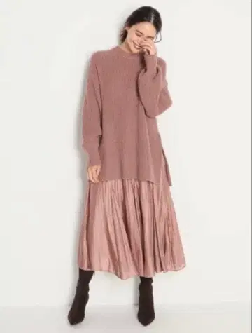 미라 오웬 스커트 코디네이트 니트 원피스