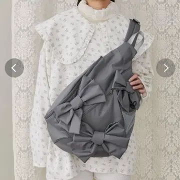 merryjenny 리본 숄더백 그레이 리본 백팩