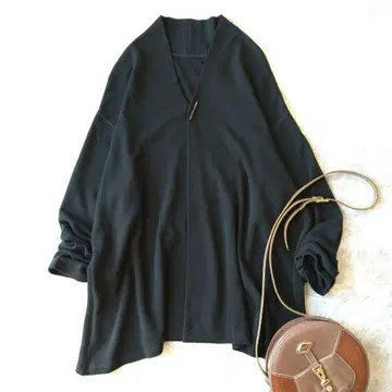 516 요건 레일 울 니트 자켓 가디건 블랙