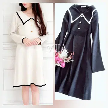 새상품 미아 카라 부착 니트 원피스 리랜드트루 좋아하시는 분