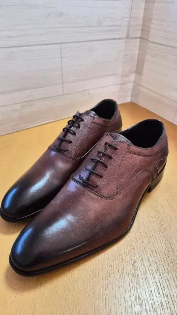 브라운 가죽 드레스 신발 레이스업