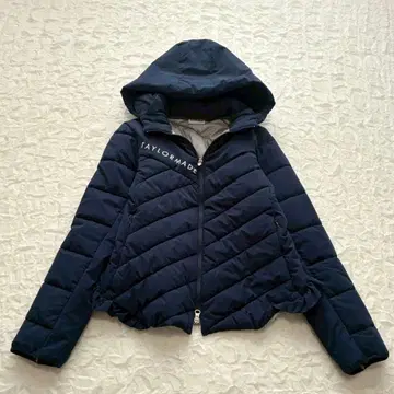 테일러메이드 후드 부착 패딩 자켓 M 골프웨어 밑단 프릴 하이넥
