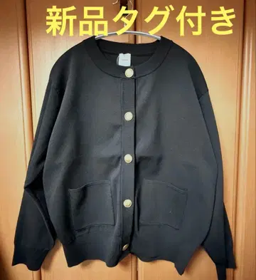 택 포함 새상품 Spick and Span 워셔블 크루넥 가디건