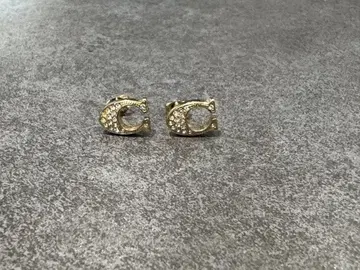 골드 C형 크리스탈 귀걸이