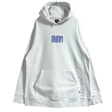 am 풀오버 후디 후드티 프린트 화이트 화이트 구제 의류 L