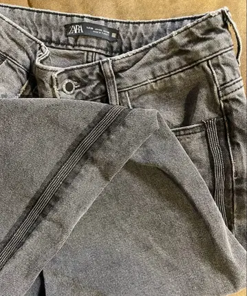 ZARA 블랙 데님 자라 청바지 라메