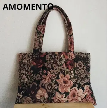 새상품급 아모멘토 amomento 꽃무늬 자카드 핸드백 토트백