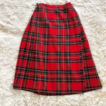 오닐 오브 더블린 쉽스 별주 타탄 체크 플리츠 랩 롱 스커트