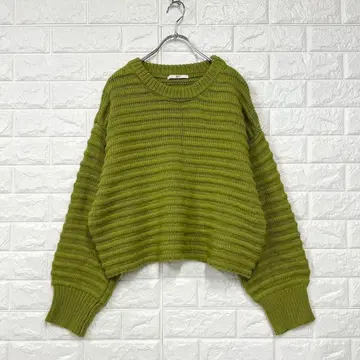 슬라이 [ F ] 그린 여성용 긴팔 스웨터 크루넥 루즈핏 가을/겨울