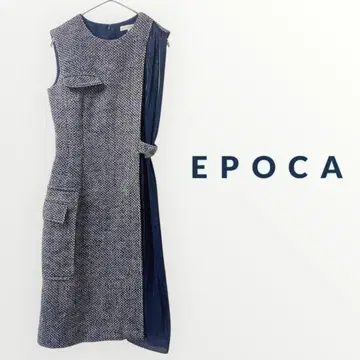 EPOCA 에포카 트위드 도킹 원피스 38 벨트 이소재