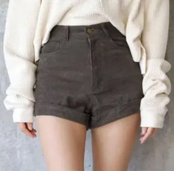 juemi 주에미 코듀로이 숏팬츠 카키