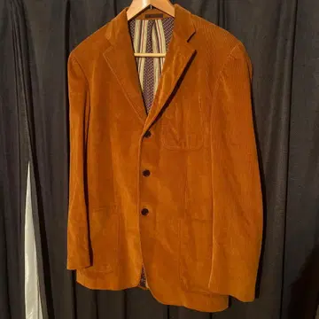 ETRO 오렌지 코듀로이 테일러드 자켓