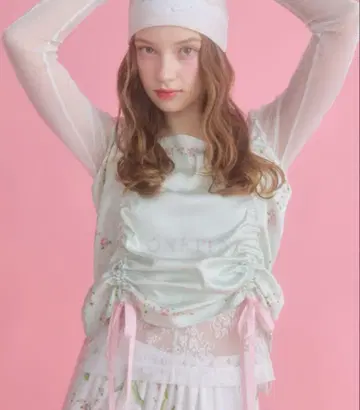 [카키부치 모모노짱 착용] monepine [오리지널 프린트 뷔스티에]