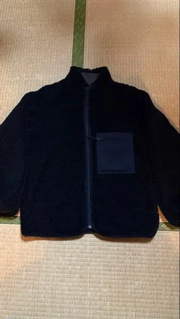 블랙 플리스 자켓 리버서블