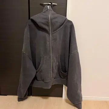 entire studios 풀 지퍼 후디 그레이 크롭 기장