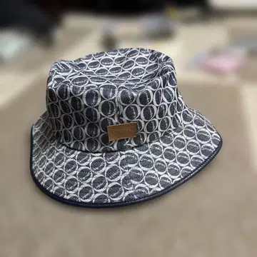 새상품급 Chapeau d' O 데님 모자 원형 무늬 데님 버킷 햇