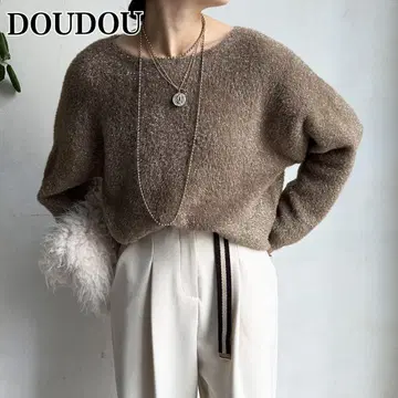 새상품급 DOUDOU 드두 라메 샤기 풀오버 니트 2024