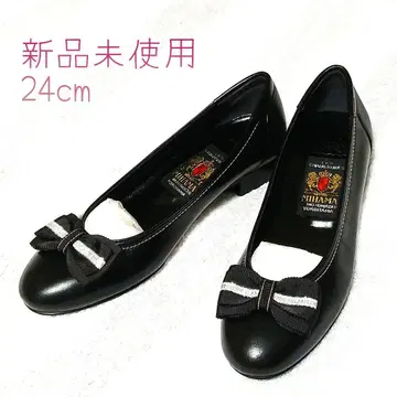 MIHAMA 24cm 미사용 새상품 화이트 라인 리본 블랙 커터 신발