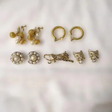 귀찌 4점, 브로치 세트