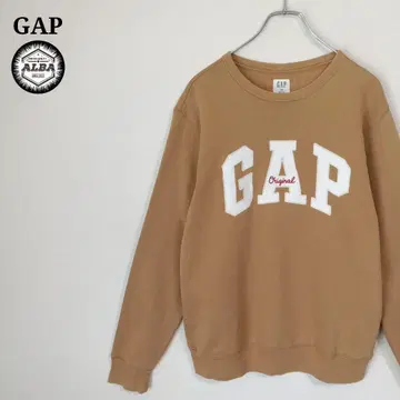 GAP 올드 갭 맨투맨 아치 로고 자수 브라운 베이지 XXS