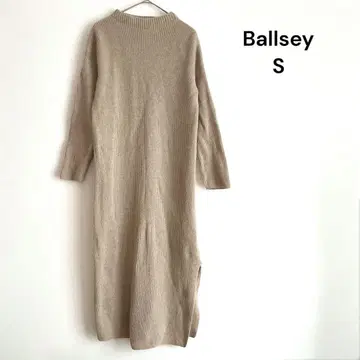Ballsey 롱 니트 원피스 베이지 슬릿 울 100% S