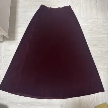 다크 퍼플 플레어 롱 스커트